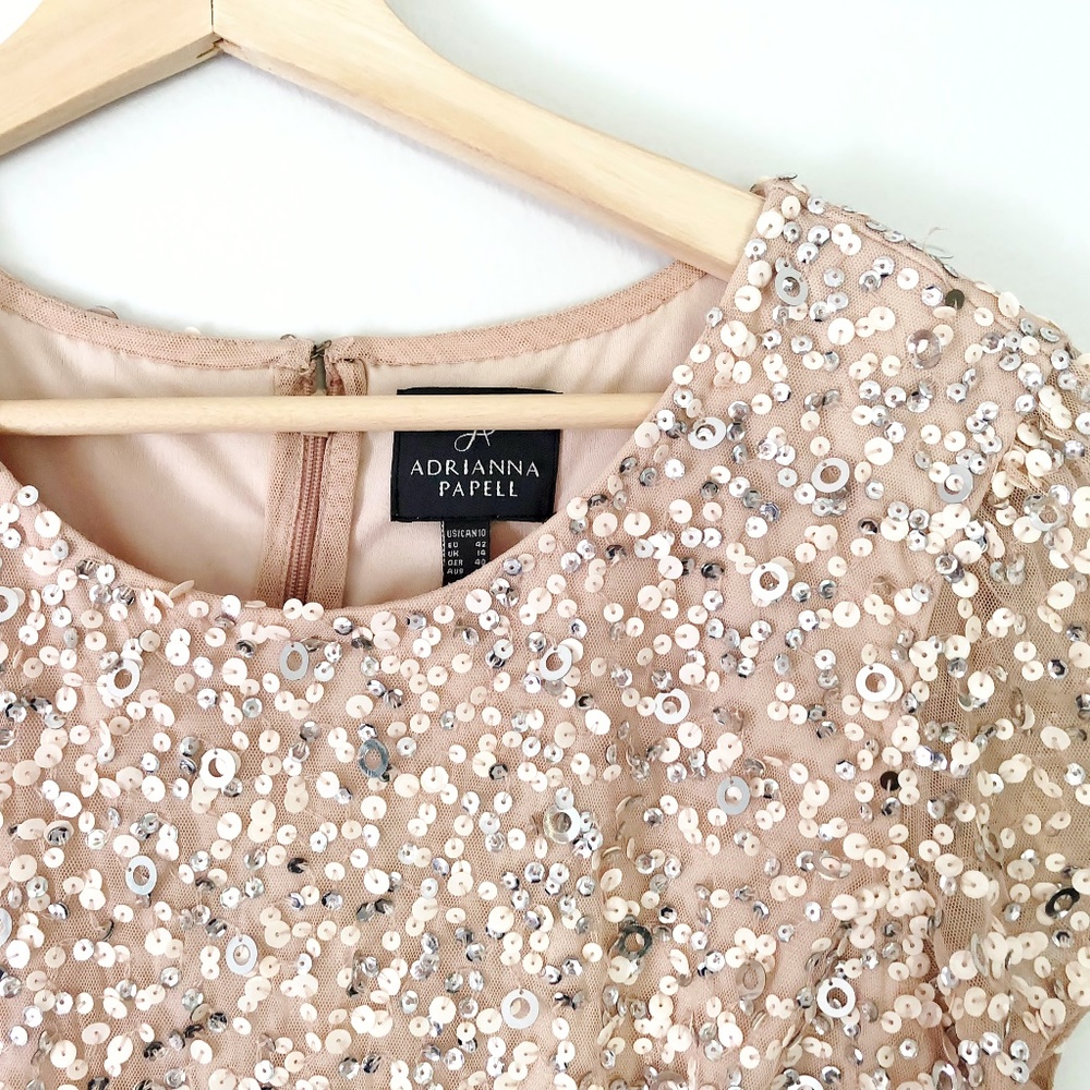 Adrianna Papell Blush Pink Sequin Top - Picture 5 of 7